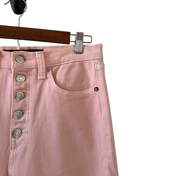 Veronica Beard Debbie Exposed Button Fly Skinny Jeans In Millenial Pink Size 27 - Picture 6 of 16